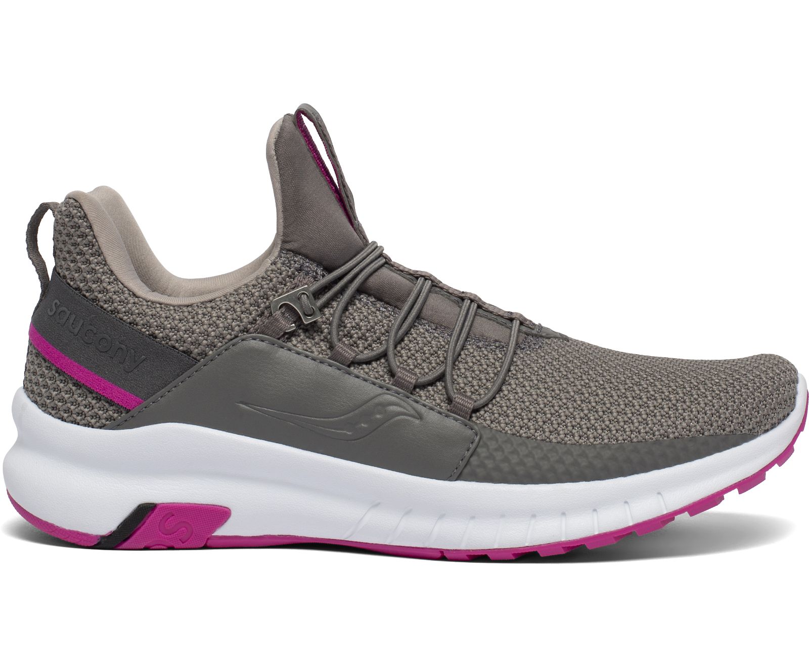 Saucony Stretch & Go Glide Women\'s Walking Shoes Grey / Pink | Canada 257VRWD